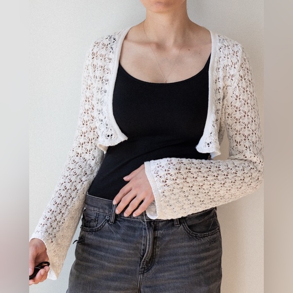 Stradivarius White Lace Women's Shrug - Picture 1 of 6